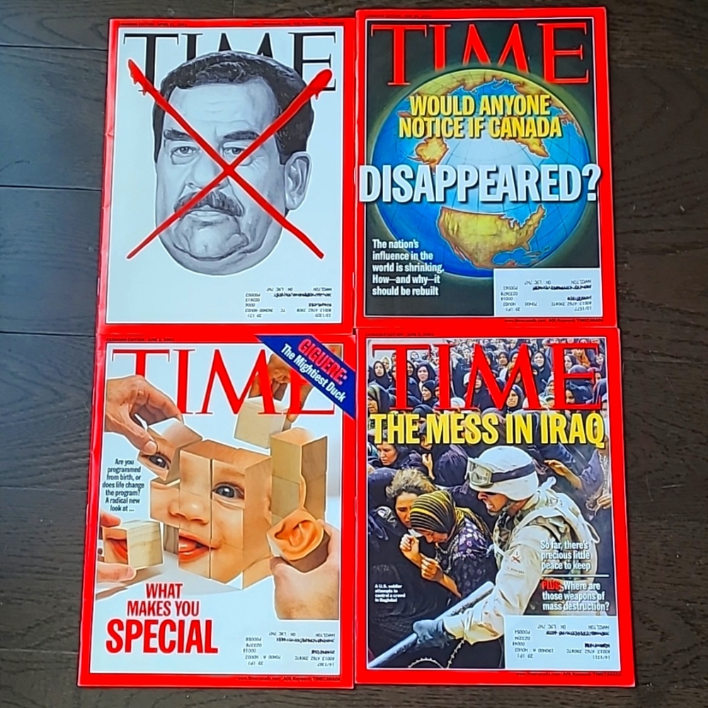 *closet clearout* 2/$20 Vintage Time magazines - 4 issues from spring 2003